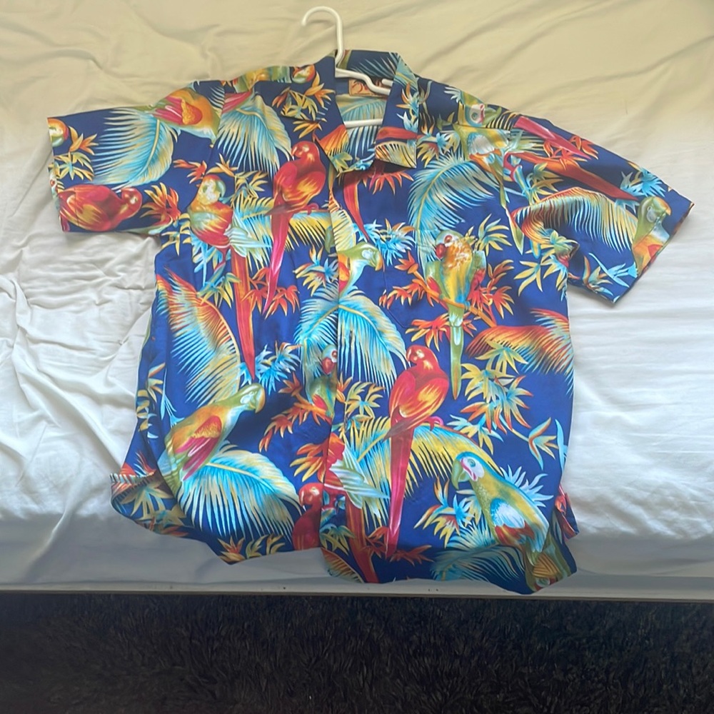 Silk parrot Hawaiian shirt